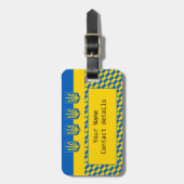 ウクライナ国旗&ウクライナ国旗の旅行/スポーツ ラゲッジタグ (正面縦)