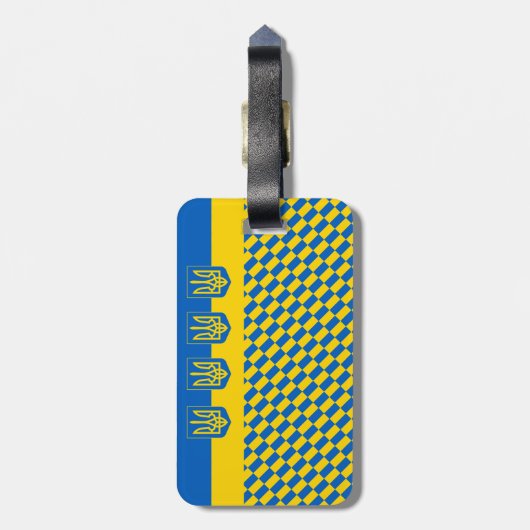 ウクライナ国旗&ウクライナ国旗の旅行/スポーツ ラゲッジタグ (裏面縦)