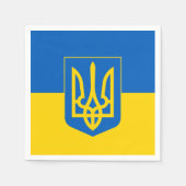 ウクライナ国旗&ウクライナ – パーティー，誕生日/スポーツ スタンダードカクテルナプキン (正面)