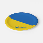 ウクライナ国旗&ウクライナ – パーティー，誕生日/スポーツ ペーパープレート (アングル)