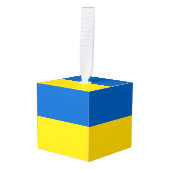 ウクライナ国旗 キューブオーナメント (正面アングル)