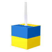 ウクライナ国旗 キューブオーナメント (裏面アングル)