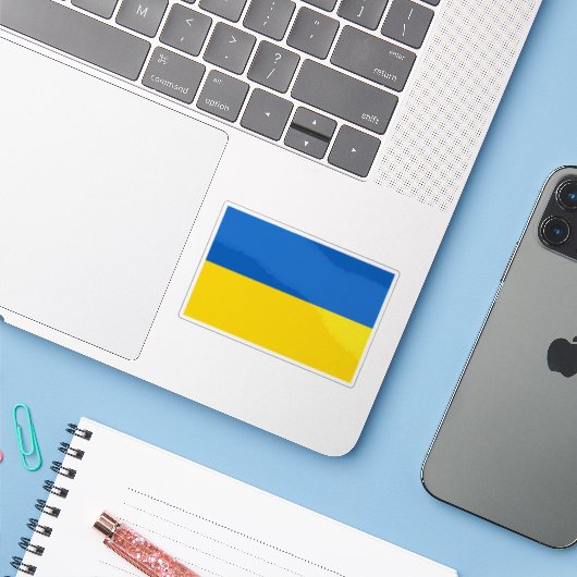 ウクライナ国旗 シール (ノートパソコンとiPhone)