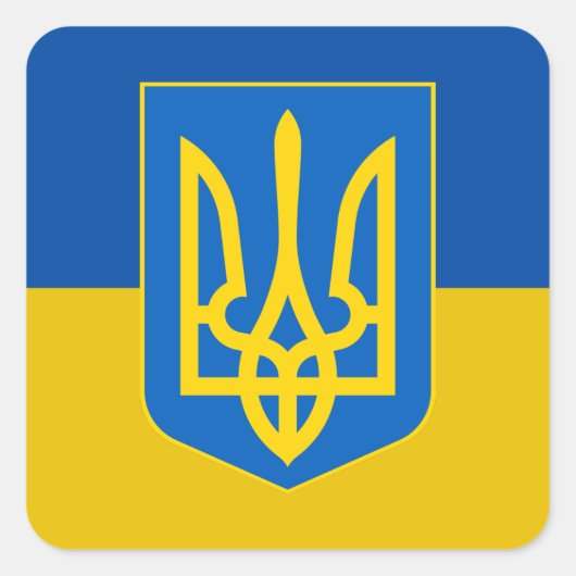 ウクライナ国旗 スクエアシール (正面)