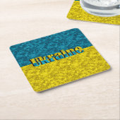 ウクライナ国旗 スクエアペーパーコースター (アングル)