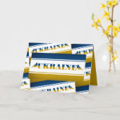 ウクライナ国旗、ナイチンゲールバード カード (黄色い花)