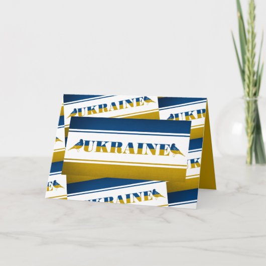 ウクライナ国旗、ナイチンゲールバード カード (正面)