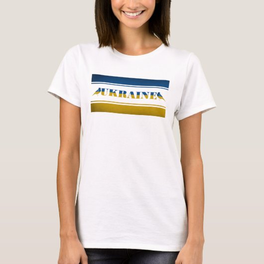 ウクライナ国旗、ナイチンゲールバード Tシャツ (正面)