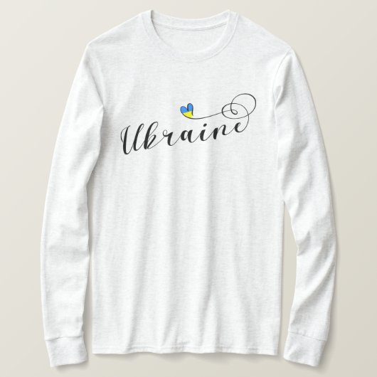 ウクライナ国旗(ハートу,краї，ウクライナ) tシャツ (デザイン正面)