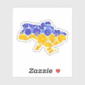 ウクライナ国旗(フローラテクスチャ) シール (シート)