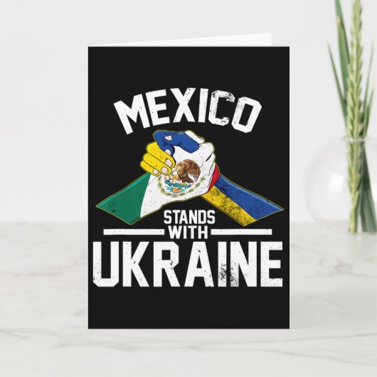 ウクライナ国旗 メキシコはウクライナと共にあります カード (正面)
