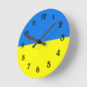 ウクライナ国旗 ラウンド壁時計 (傾斜)