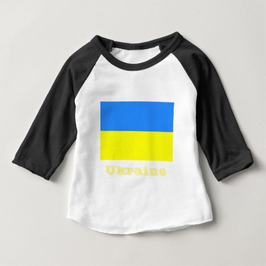 ウクライナ国旗、ラベル Tシャツ (正面)