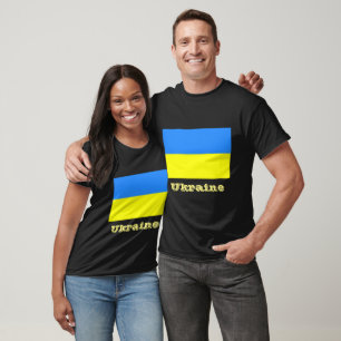 ウクライナ国旗、ラベル Tシャツ