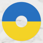 ウクライナ国旗 ワイングラスタグ (正面)