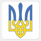 ウクライナ国旗、国プライド、ウクライナ国旗 スクエアシール (正面)
