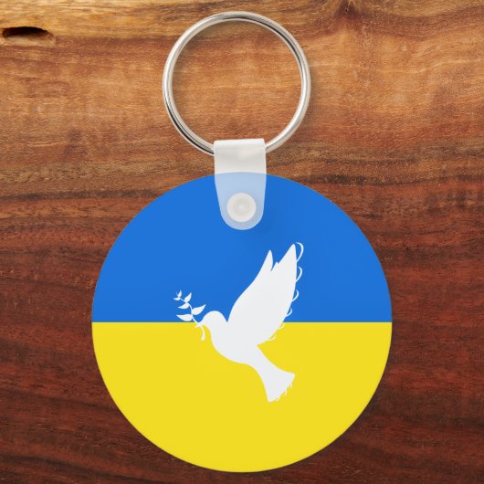 ウクライナ国旗 – 平和のハト – 自由 – 平和 キーホルダー (裏面)