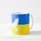 ウクライナ国旗 – 平和のハト – 自由 – 平和  コーヒーマグカップ (正面右)