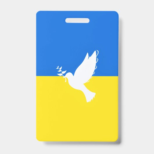 ウクライナ国旗 – 平和のハト – 自由 – 平和  バッジ (Front)