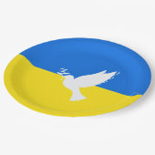 ウクライナ国旗 – 平和のハト – 自由 – 平和  ペーパープレート (アングル)