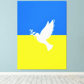 ウクライナ国旗 – 平和の鳩 – 自由 – 平和 キャンバスプリント (インサイチュ (ウッドフロア))