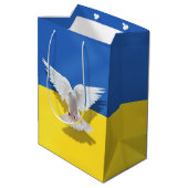 ウクライナ国旗 – 平和の鳩 – 自由 – 平和 ミディアムペーパーバッグ (裏面アングル)