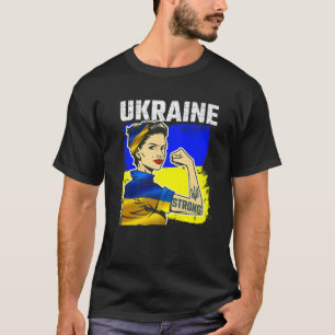 ウクライナ国旗、強力なウクライナプライド女性の自由英国 Tシャツ