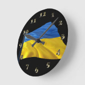 ウクライナ国旗 – 戦争、政治、苦しみ ラウンド壁時計 (傾斜)