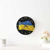 ウクライナ国旗 – 戦争、政治、苦しみ ラウンド壁時計 (ホーム)