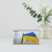 ウクライナ国旗 – 戦争、政治、苦しみ 名刺 (スタンド正面)