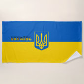 ウクライナ国旗・紋章 ビーチタオル (正面)