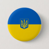 ウクライナ国旗・紋章 缶バッジ (正面)