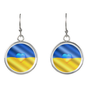 ウクライナ国旗 – 自由 – 平和 – 連帯 イヤリング