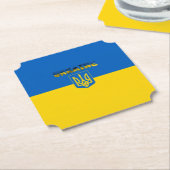ウクライナ国旗-軍服 ペーパーコースター (アングル)
