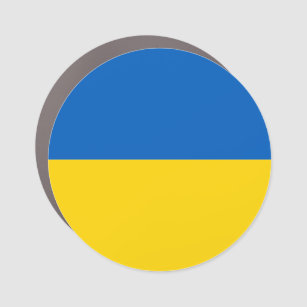 ウクライナ国旗、黄色のウクライナの連帯  カーマグネット