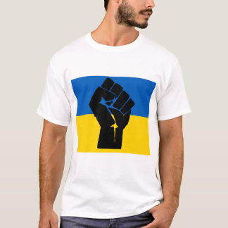ウクライナ国旗（黒拳） Tシャツ