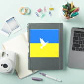 ウクライナ国旗Peace doveのステッカーが自由をサポート シール (iPadカバー)