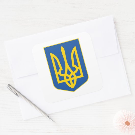 ウクライナ国章の国章 スクエアシール (封筒)