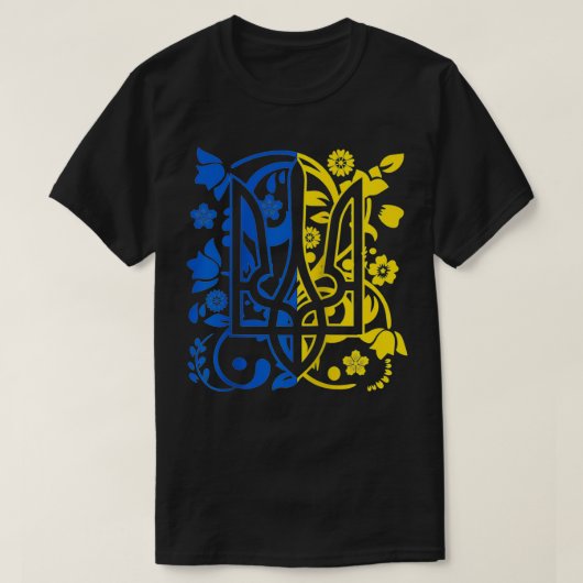 ウクライナ国章の紋章フォークFlo Tシャツ (デザイン正面)