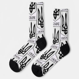 ウクライナ国章 ミニマルアート ソックス