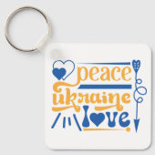 ウクライナ地図の色ウクライナ キーホルダー (正面)