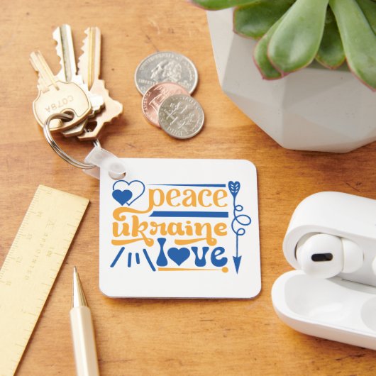 ウクライナ地図の色ウクライナ キーホルダー (デスク)