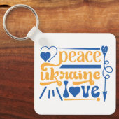 ウクライナ地図の色ウクライナ キーホルダー (正面)