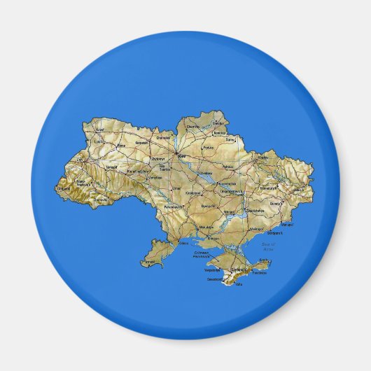 ウクライナ地図マグネット マグネット (正面)
