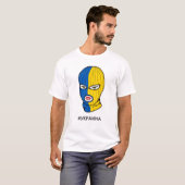 ウクライナ女子スキーマスク#украинаを支援 tシャツ (正面フル)