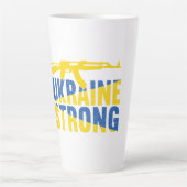 ウクライナ対ウクライナの強い支持 カフェラテマグ (正面)