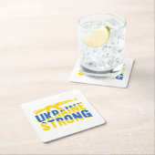 ウクライナ対ウクライナの強い支持 スクエアペーパーコースター (インサイチュ)