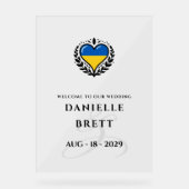 ウクライナ対ハート結婚の歓迎 アクリルサイン (正面)