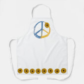 ウクライナ平和シンボルサインひまわりウクライナ戦争 エプロン (正面)
