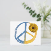ウクライナ平和シンボルサインひまわりウクライナ戦争 シーズンポストカード (スタンド正面)